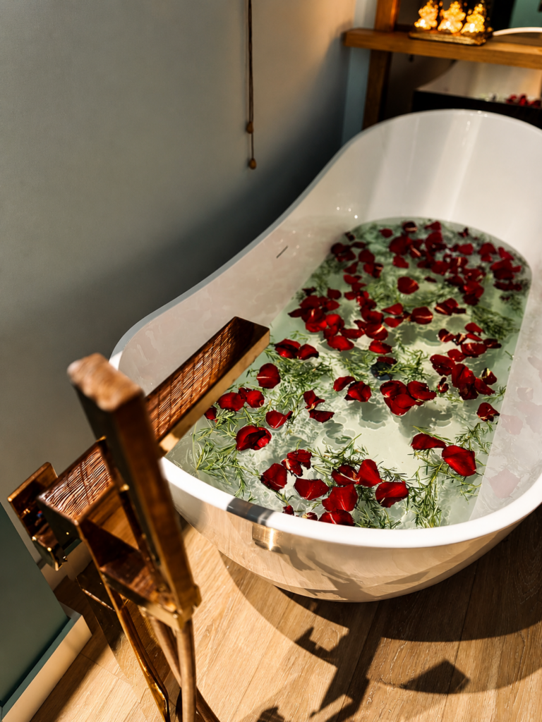 Banho de imersão relaxante no SPA da Clínica Ticiana Pires Estética e SPA